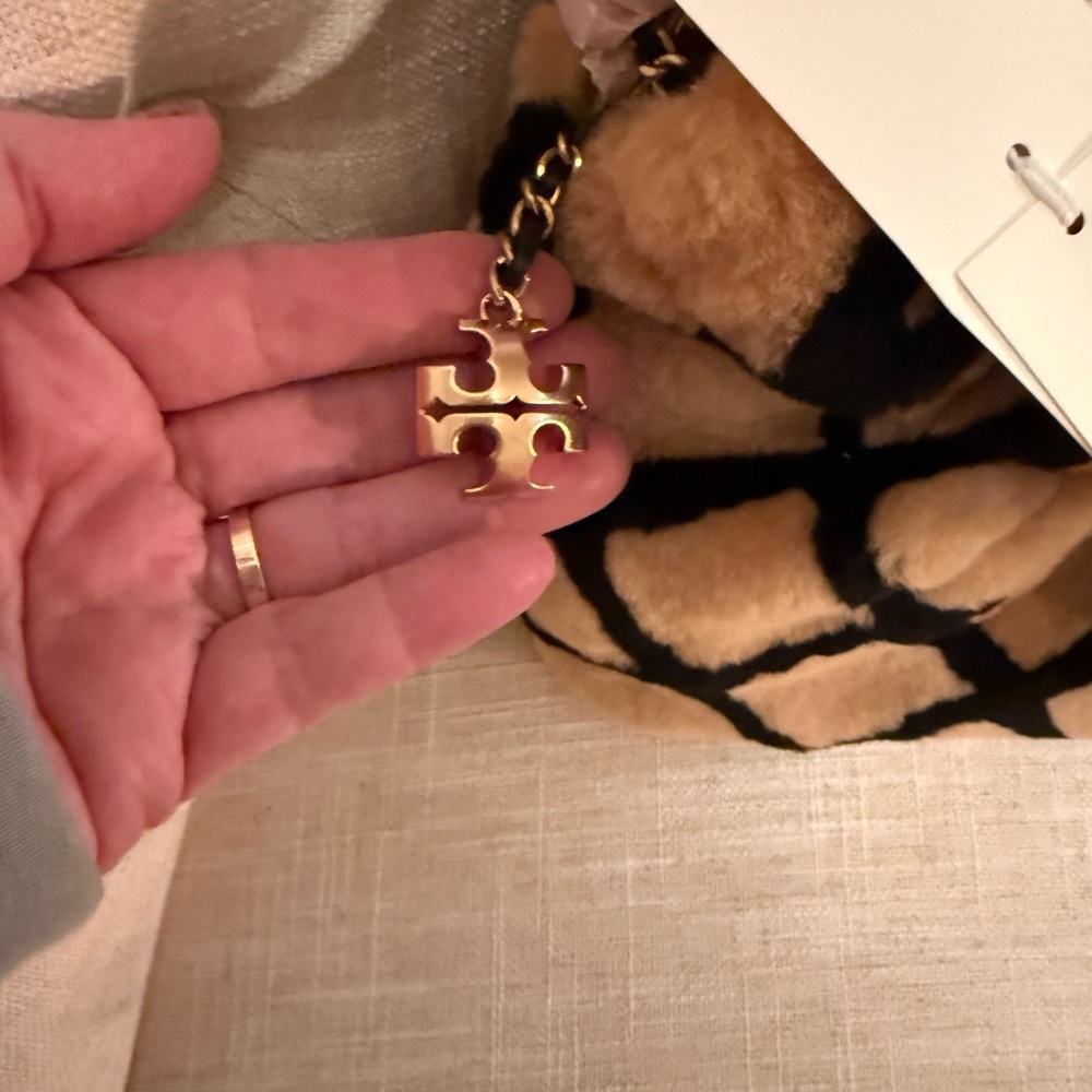 Tory Burch Shearling Mini Fleming Hobo